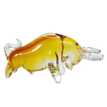 Zibo Handblown Art Glass - Wall Street Bull