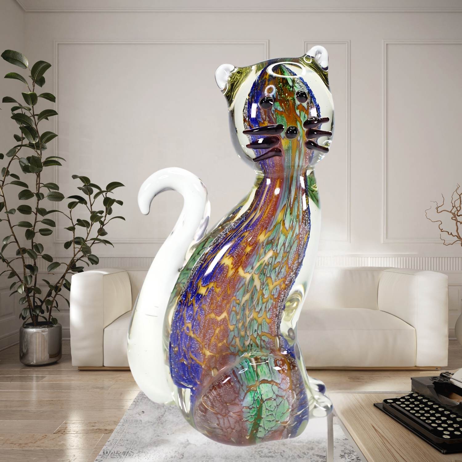 Zibo Handblown Art Glass - Cat