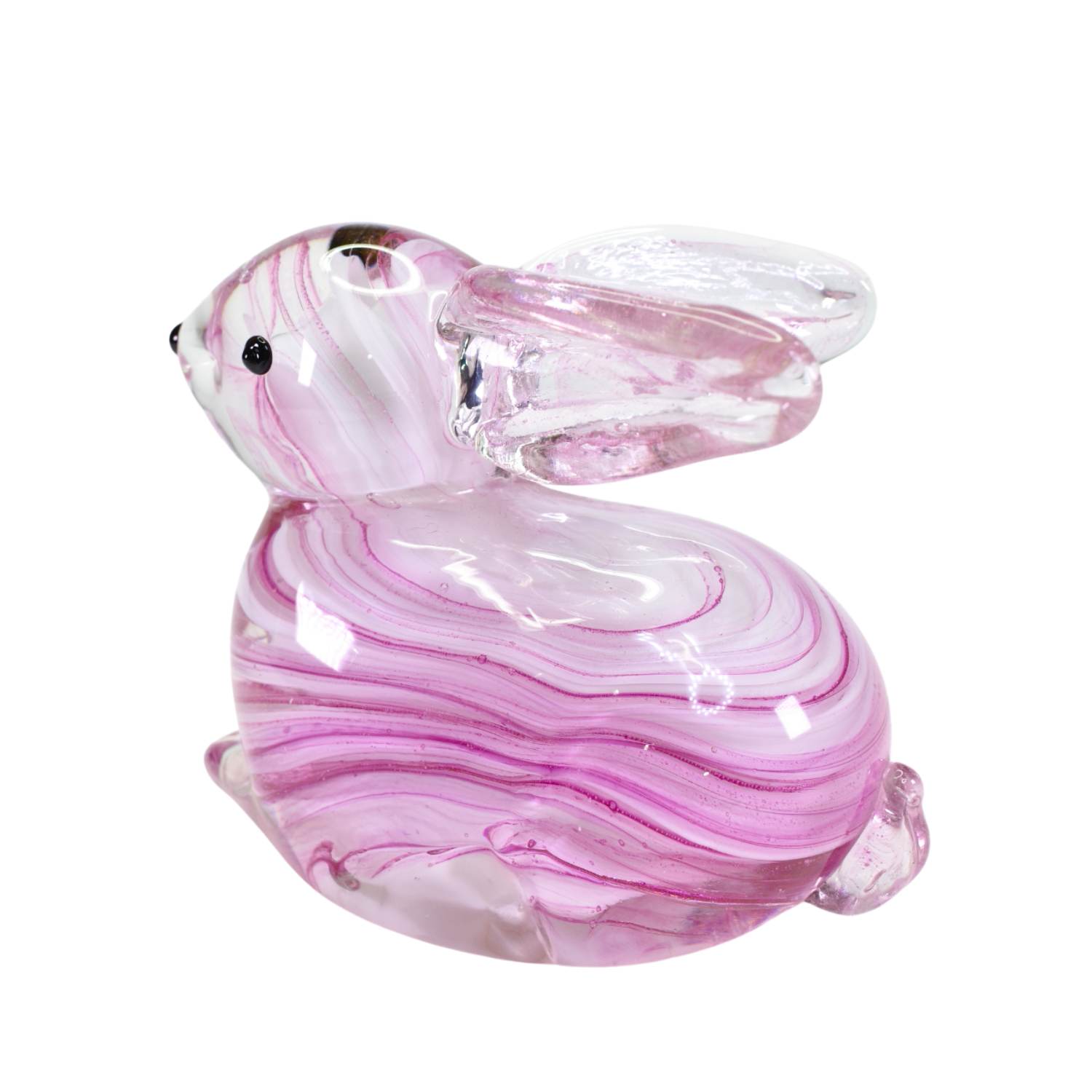 Zibo Handblown Art Glass - Pink Rabbit