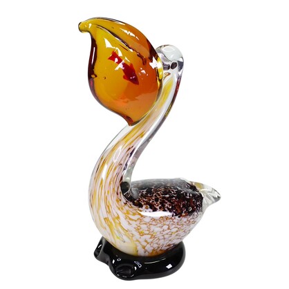 Zibo Handblown Art Glass - Pelican with Fish on its beak