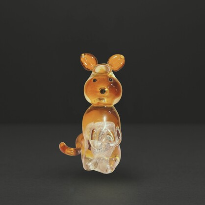 Zibo Handblown Art Glass -Amber Quokka
