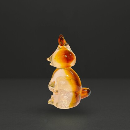 Zibo Handblown Art Glass -Amber Quokka