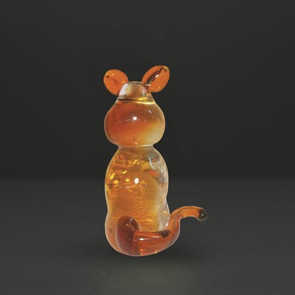 Zibo Handblown Art Glass -Amber Quokka