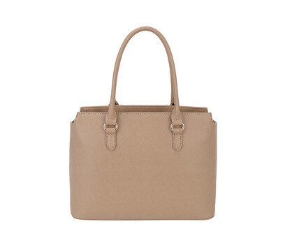 Two Tone Vegan Leather Tote Bag with Strap