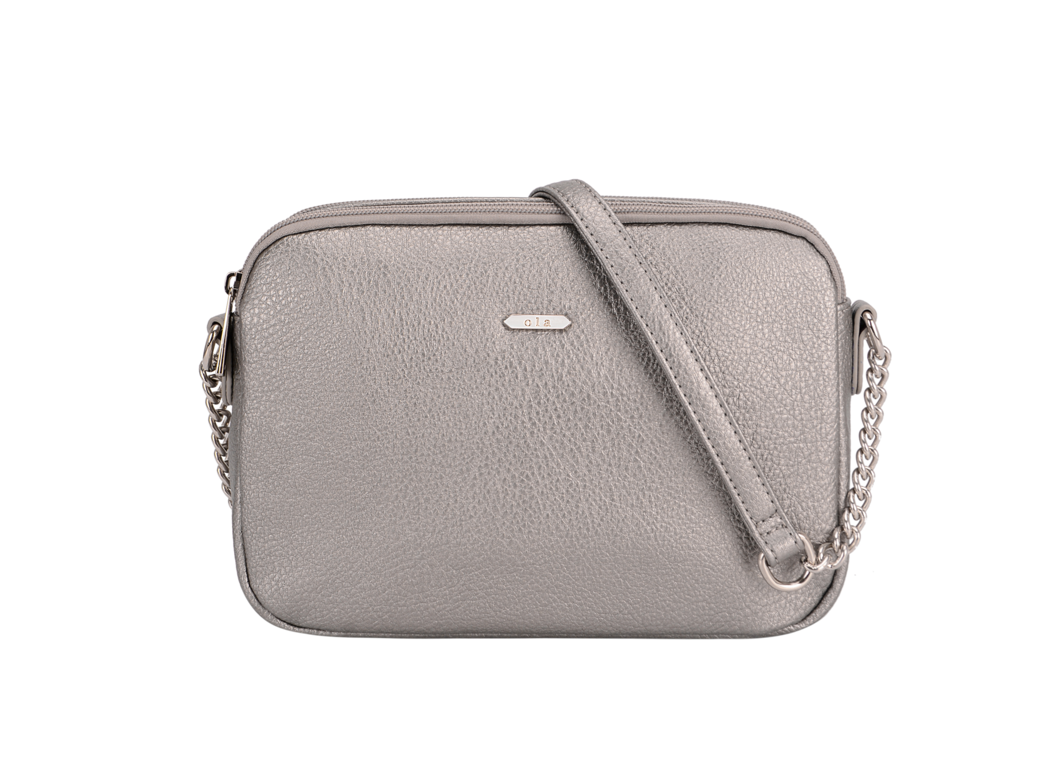Silver Hardware Vegan Leather Crossbody Bag