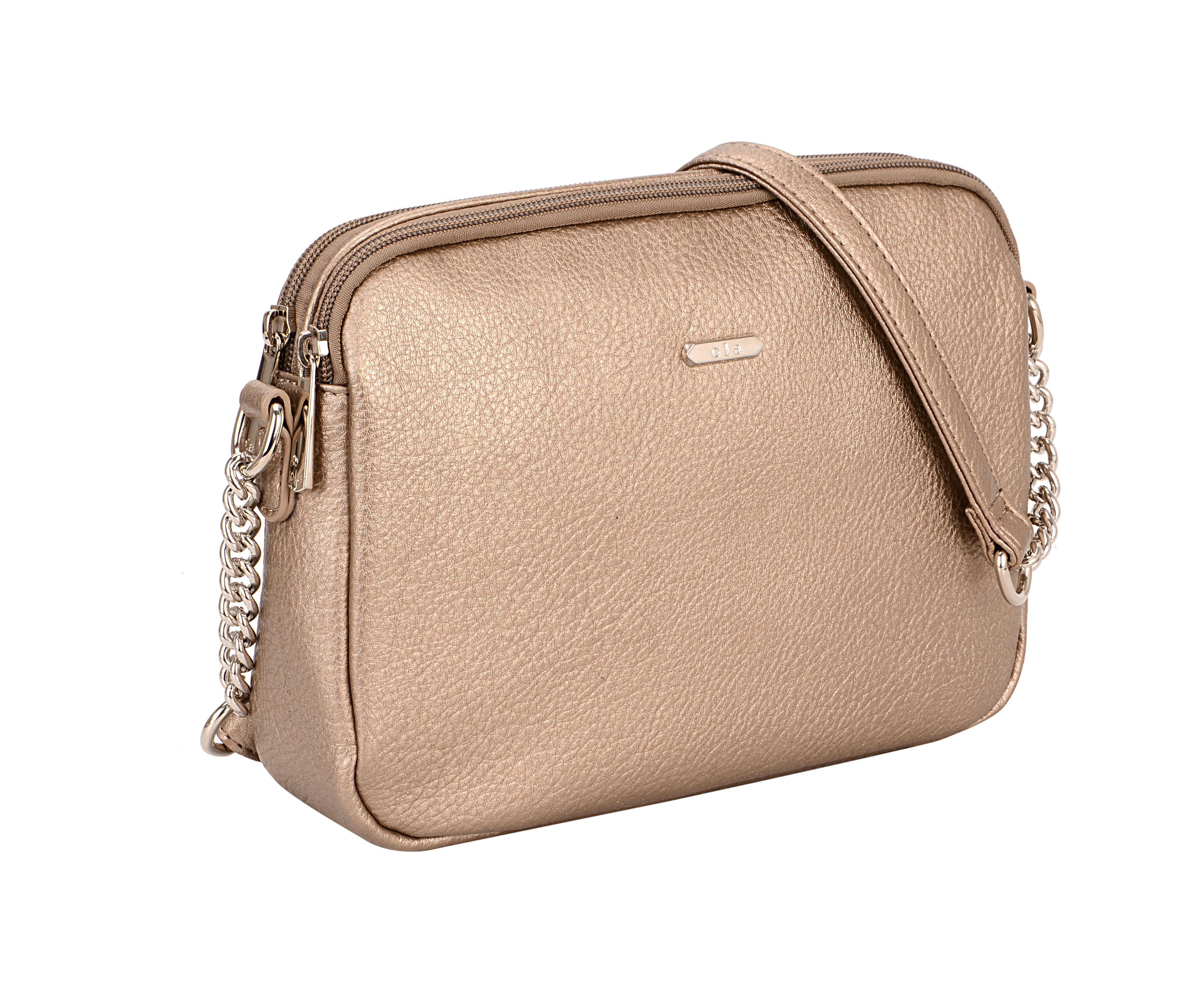Silver Hardware Vegan Leather Crossbody Bag