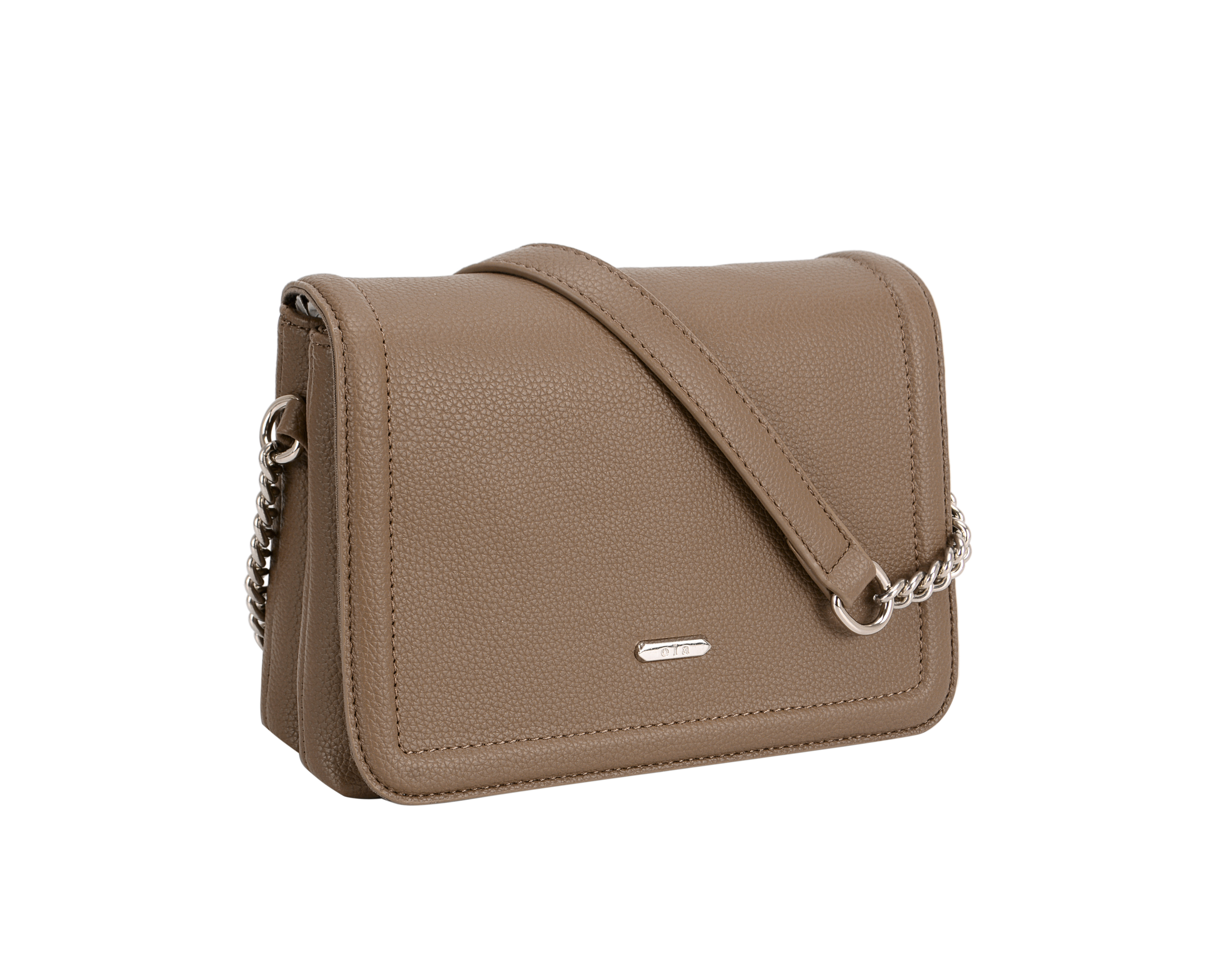 Classic Flapover Vegan Leather Crossbody Bag
