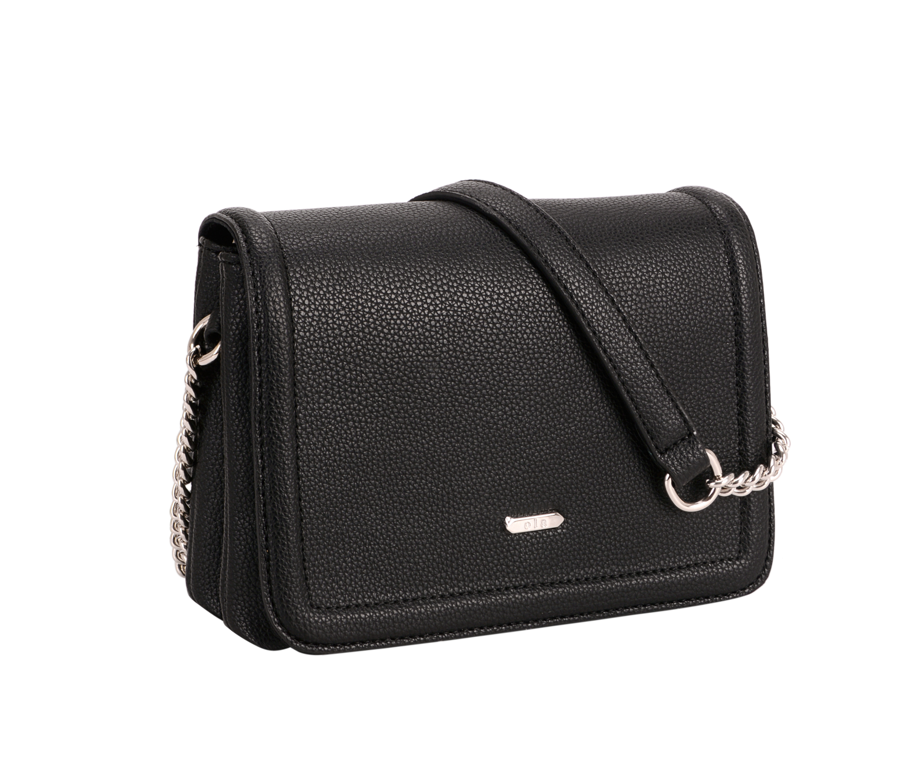 Classic Flapover Vegan Leather Crossbody Bag