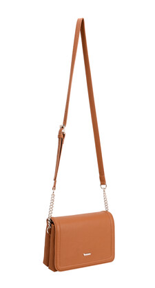 Classic Flapover Vegan Leather Crossbody Bag
