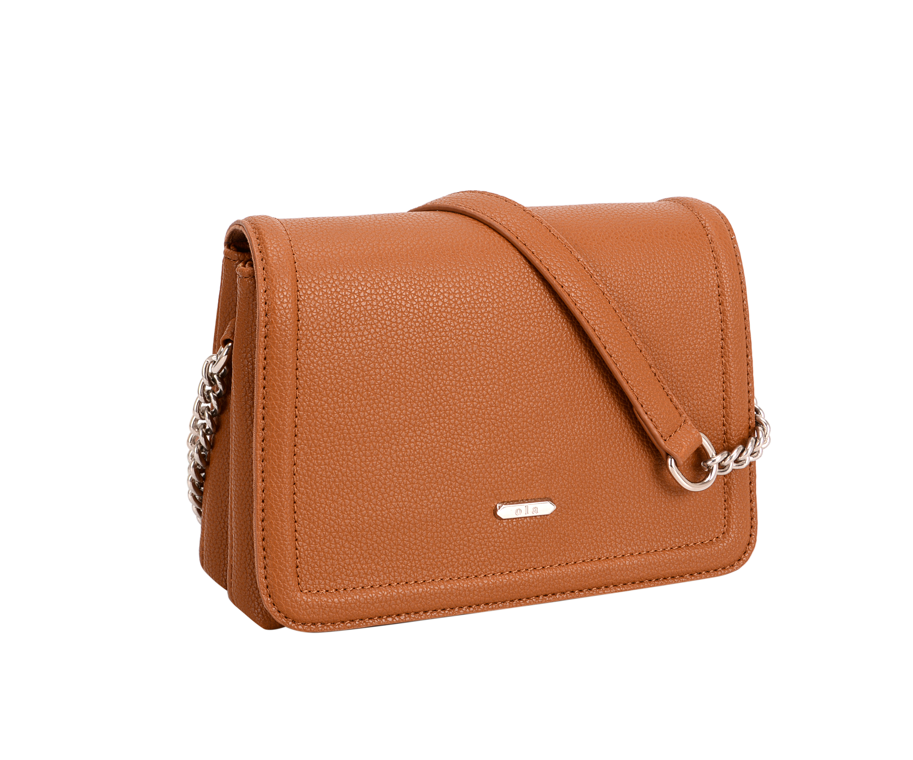 Classic Flapover Vegan Leather Crossbody Bag