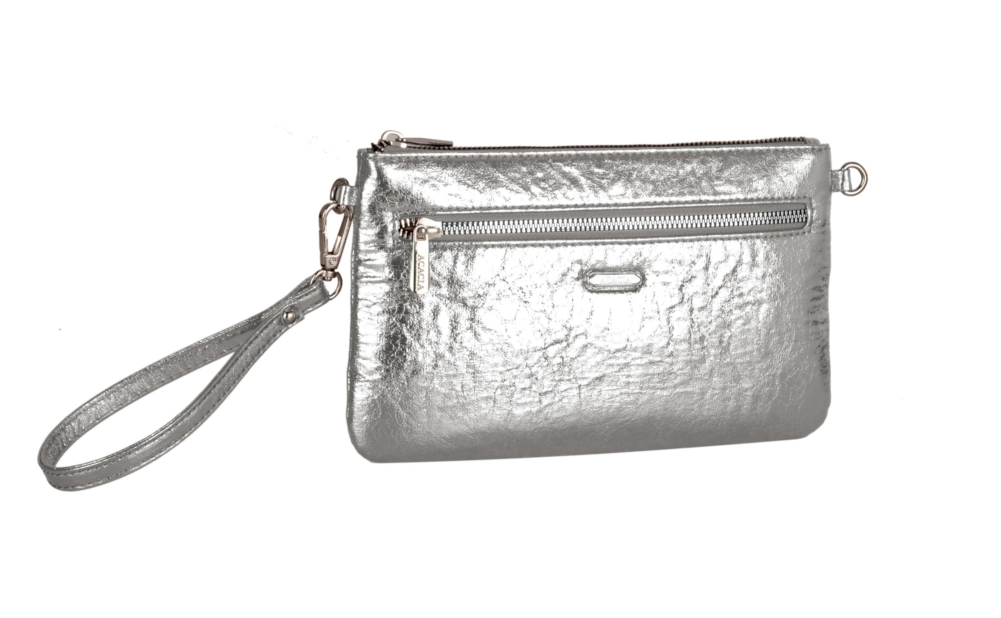 Ophelia Crinkle Silver Clutch