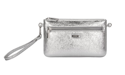 Ophelia Crinkle Silver Clutch