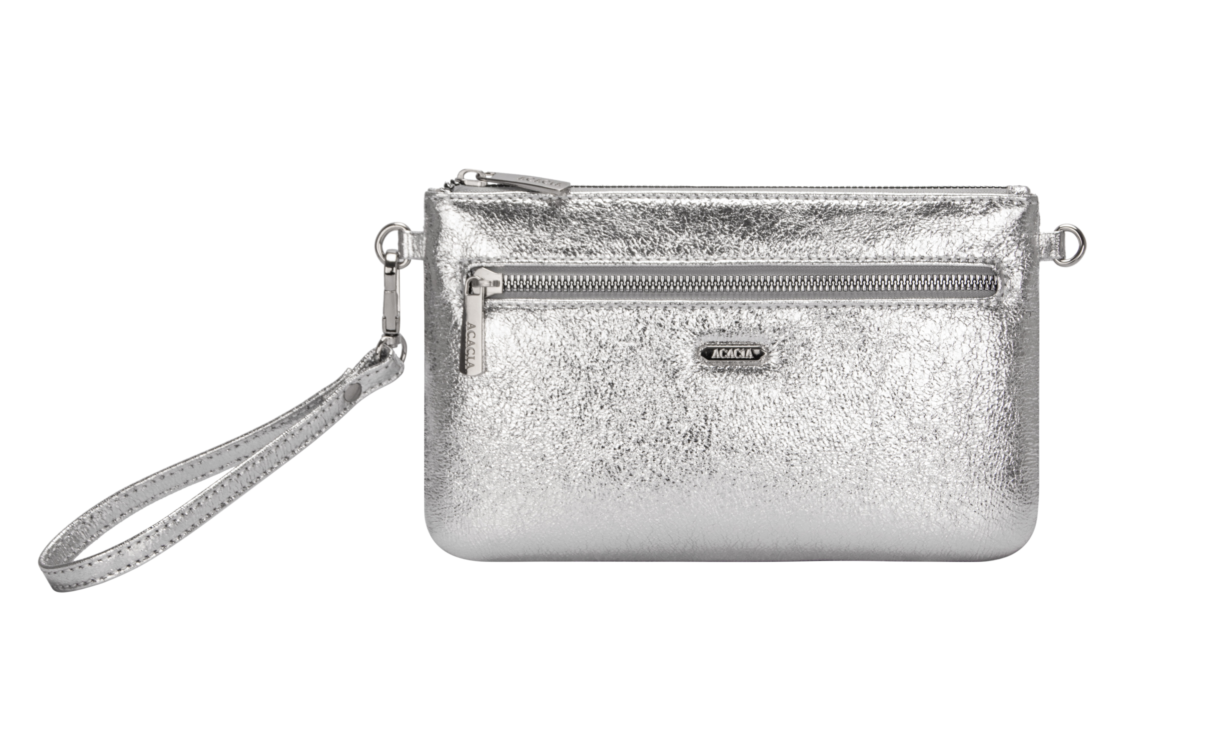 Ophelia Crinkle Silver Clutch