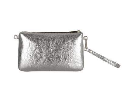 Ophelia Crinkle Silver Clutch