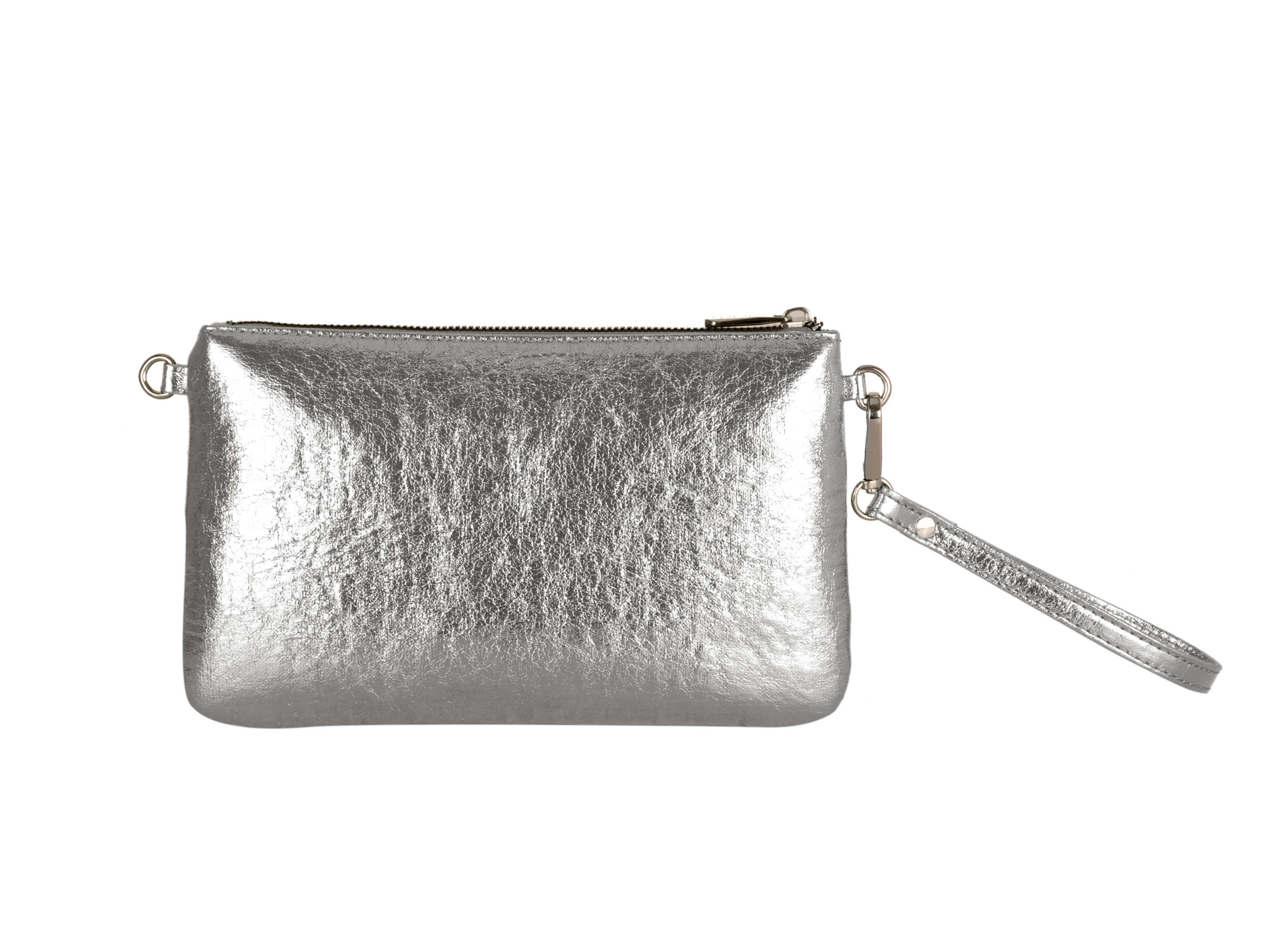 Ophelia Crinkle Silver Clutch