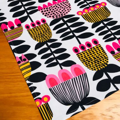 Mid Century Modern Tulips Tea Towel