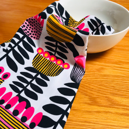 Mid Century Modern Tulips Tea Towel