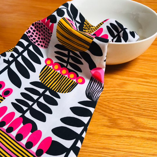 Mid Century Modern Tulips Tea Towel