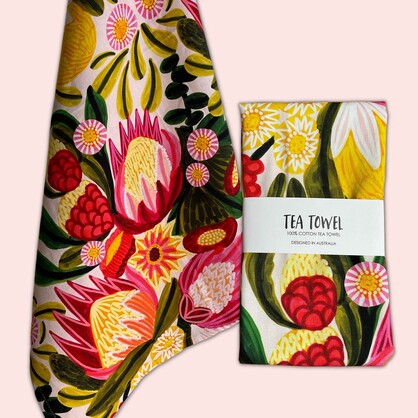 Festive Proteas Tea Towel