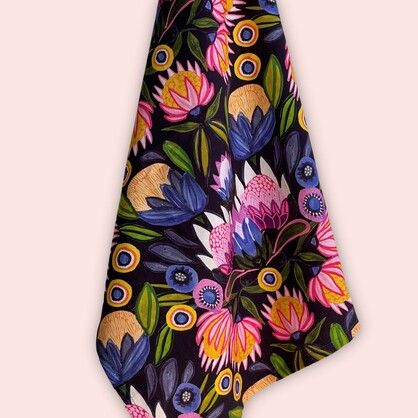 Protea Midnight Tea Towel