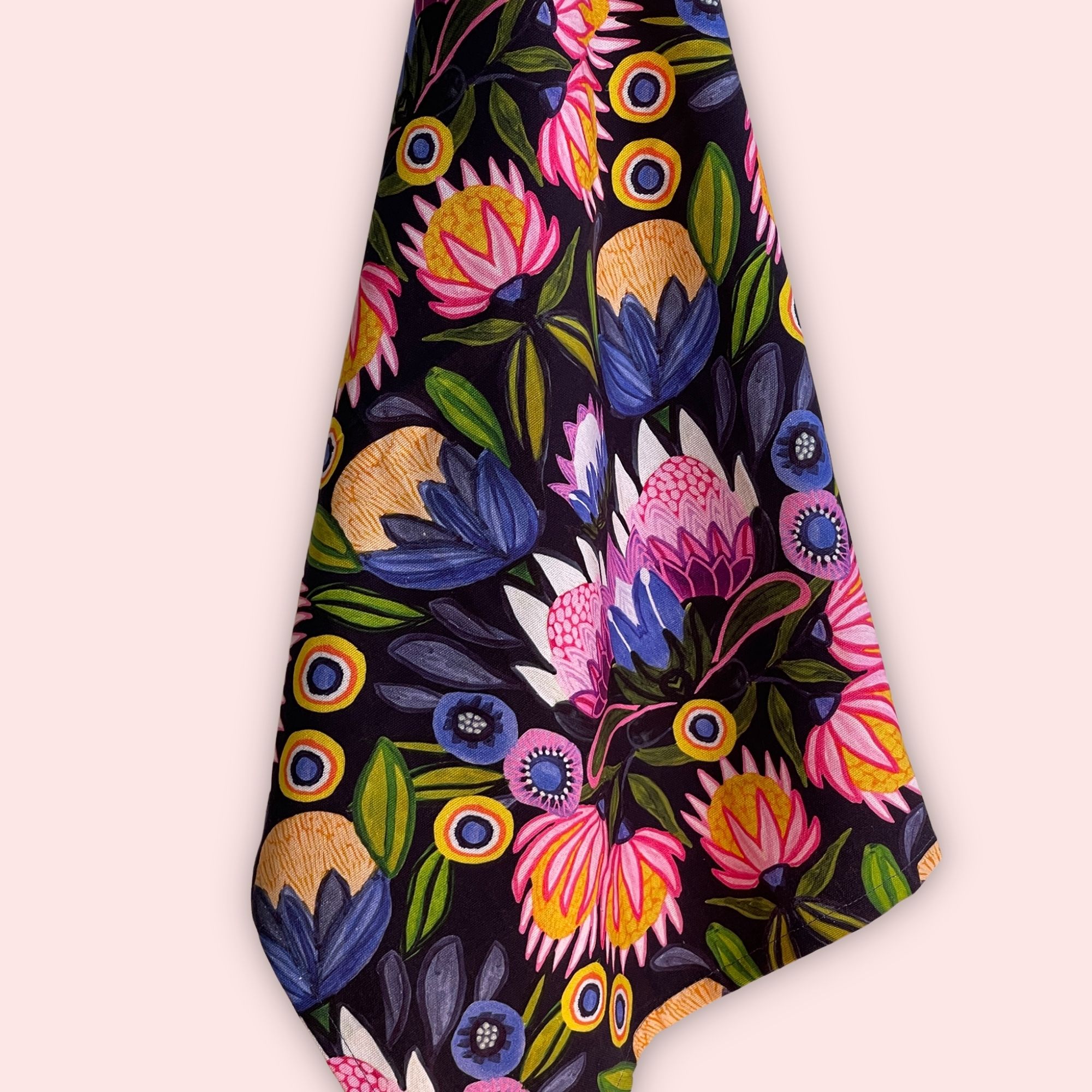 Protea Midnight Tea Towel
