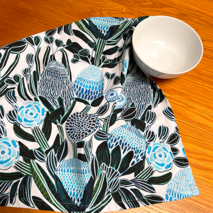 Blue Banksia Tea Towel