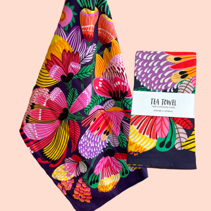 Wild Proteas Tea Towel