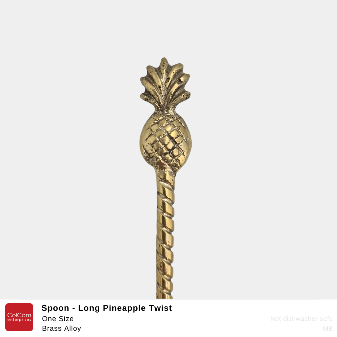 Elegant Long Pineapple Twist Spoon