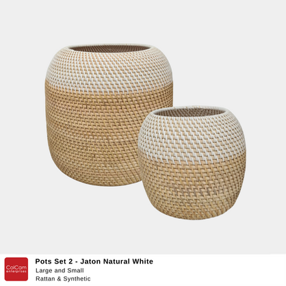 Pots Set 2 - Jaton Natural White