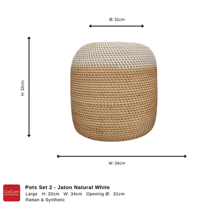 Pots Set 2 - Jaton Natural White