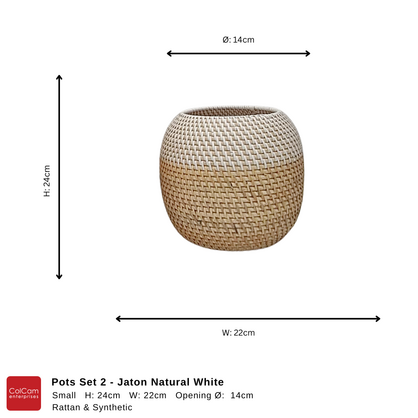 Pots Set 2 - Jaton Natural White