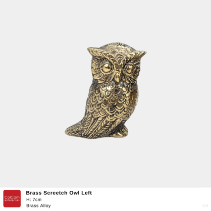 Brass Screetch Owl Left  H7cm