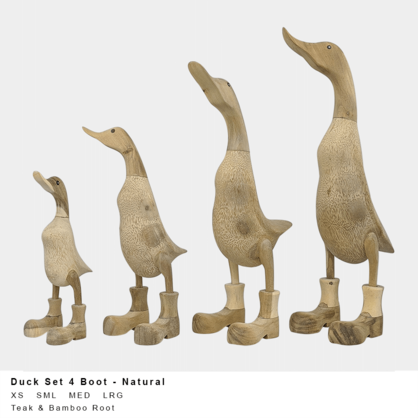 * Ducks Set 4 Boot Natural