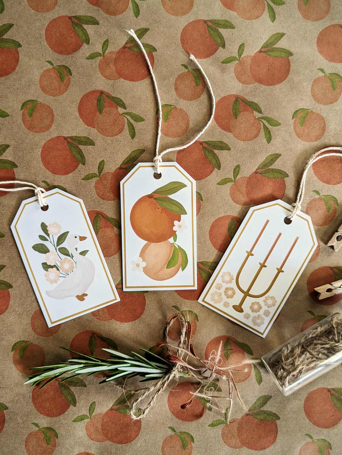 Floral Christmas - Gift Tag Set
