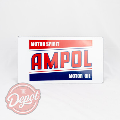 Enamel Oil Rack Sign - Ampol