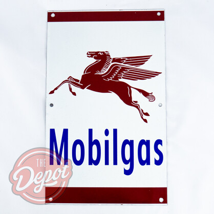 Enamel Sign - Mobilgas Brown