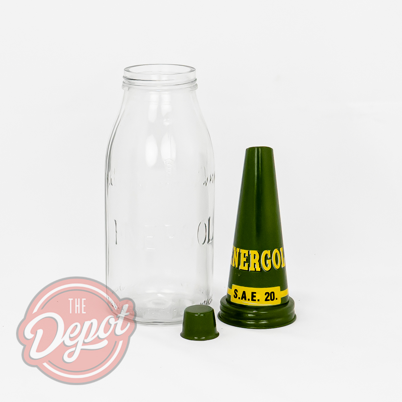 Reproduction Glass Oil Bottle - Energol Quart
