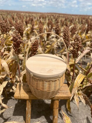 Insulated Round Wicker Picnic Basket
