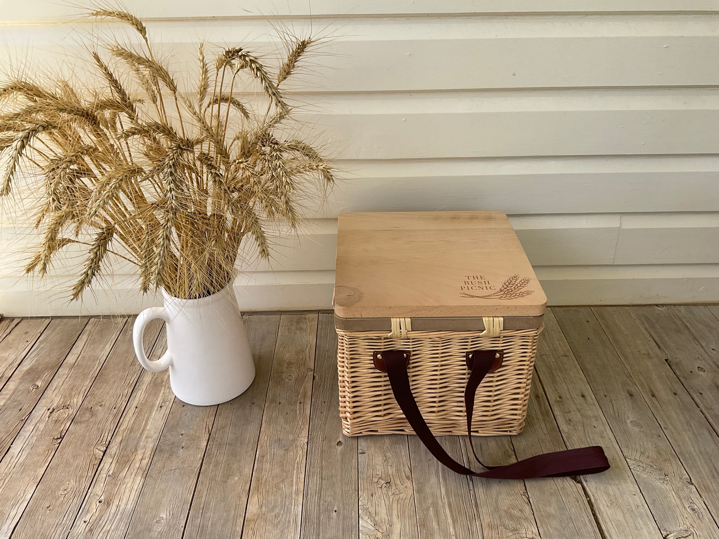 Insulated Square Wicker Picnic Basket