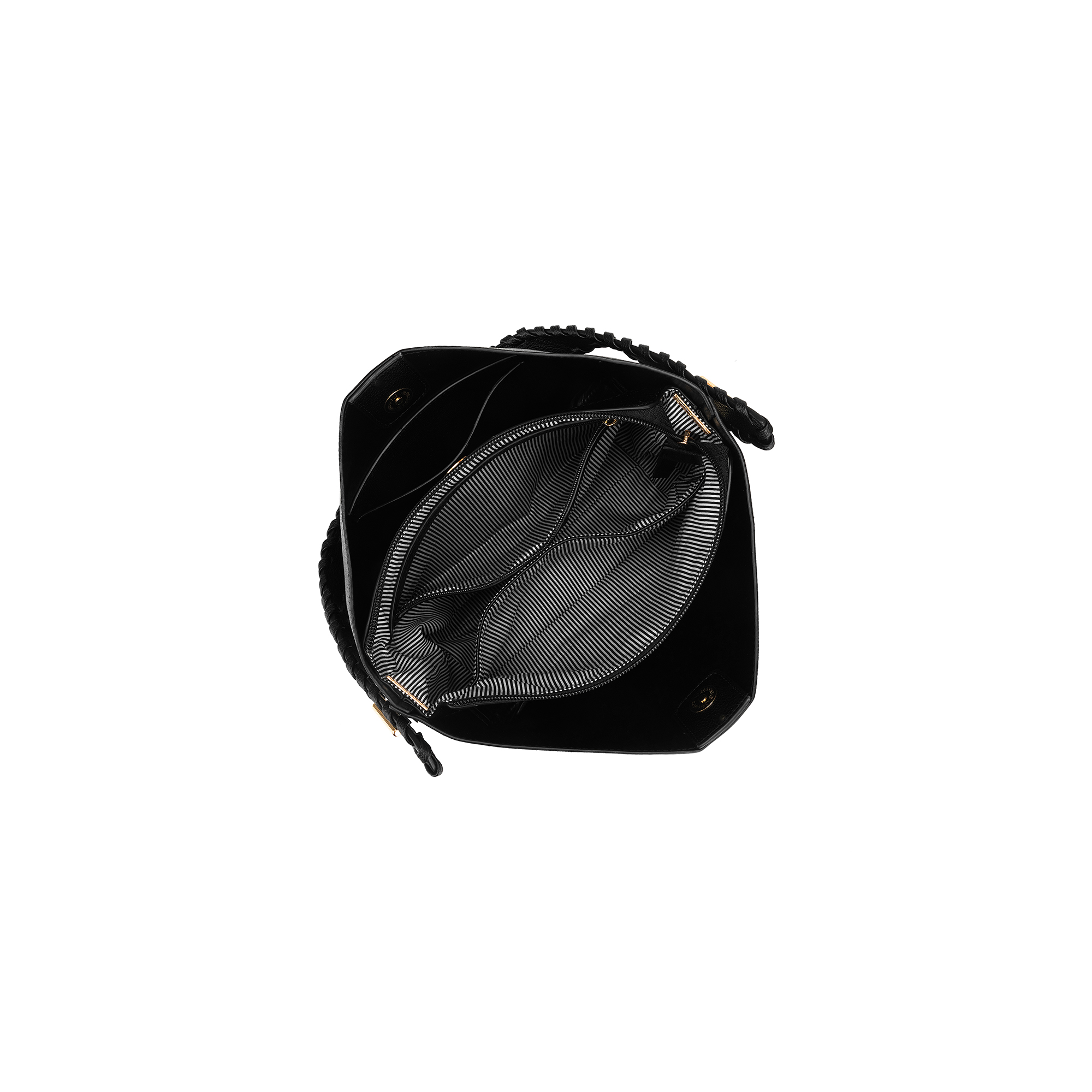 Capella Black 3 Compartment Shoulder / Crossbody Bag