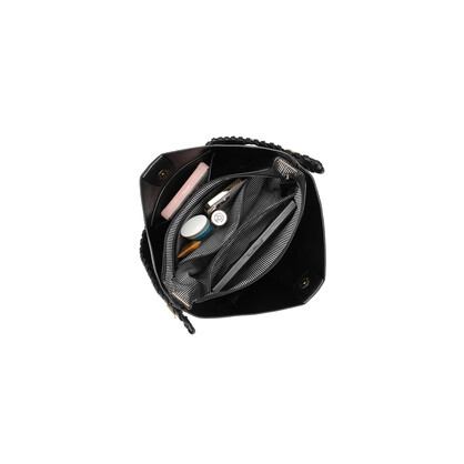 Capella Black 3 Compartment Shoulder / Crossbody Bag