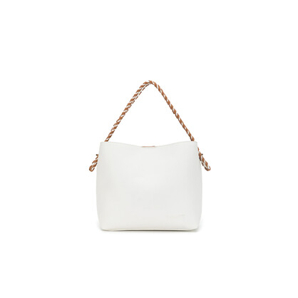 Capella White/Tan 3 Compartment Shoulder / Crossbody Bag