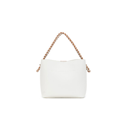 Capella White/Tan 3 Compartment Shoulder / Crossbody Bag