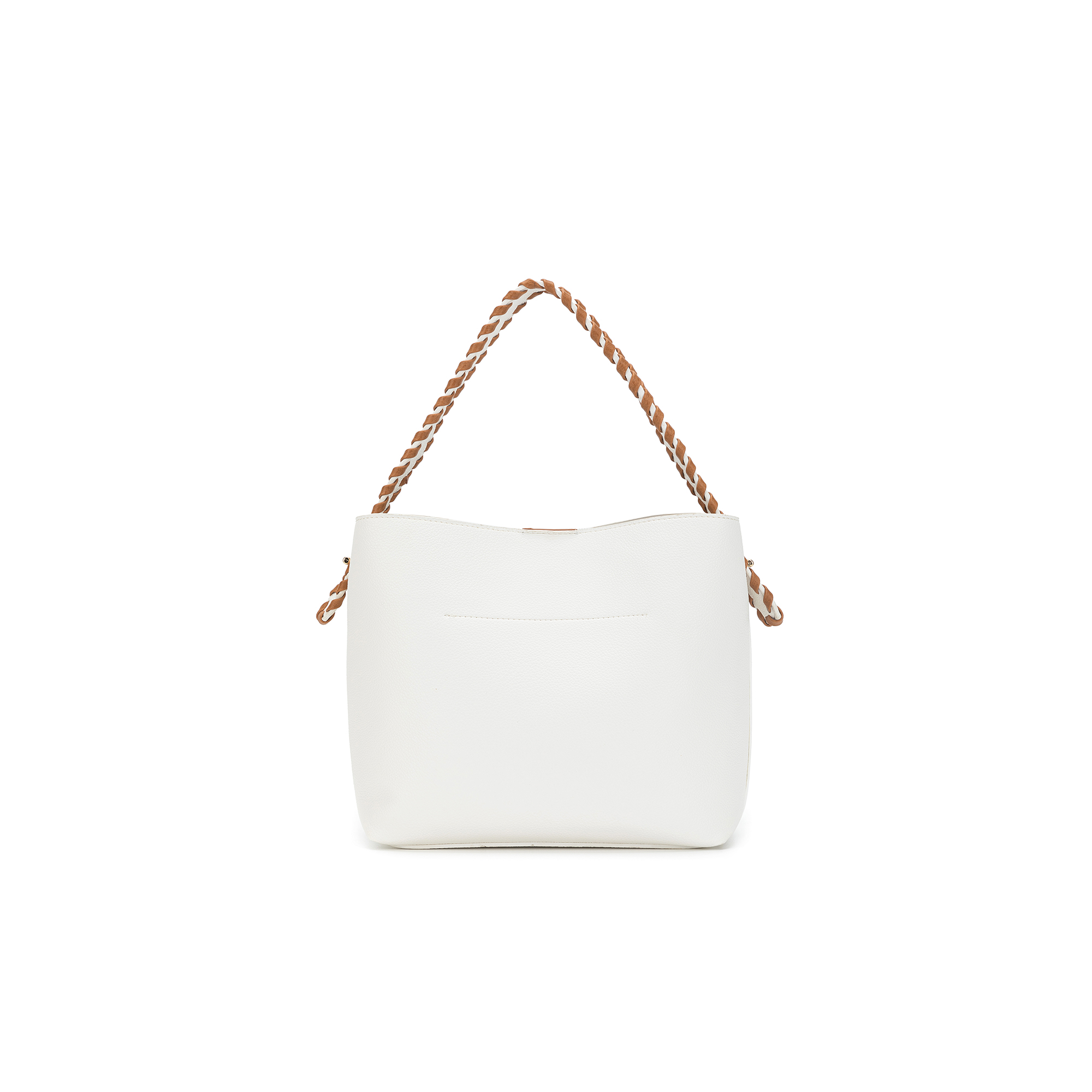 Capella White/Tan 3 Compartment Shoulder / Crossbody Bag