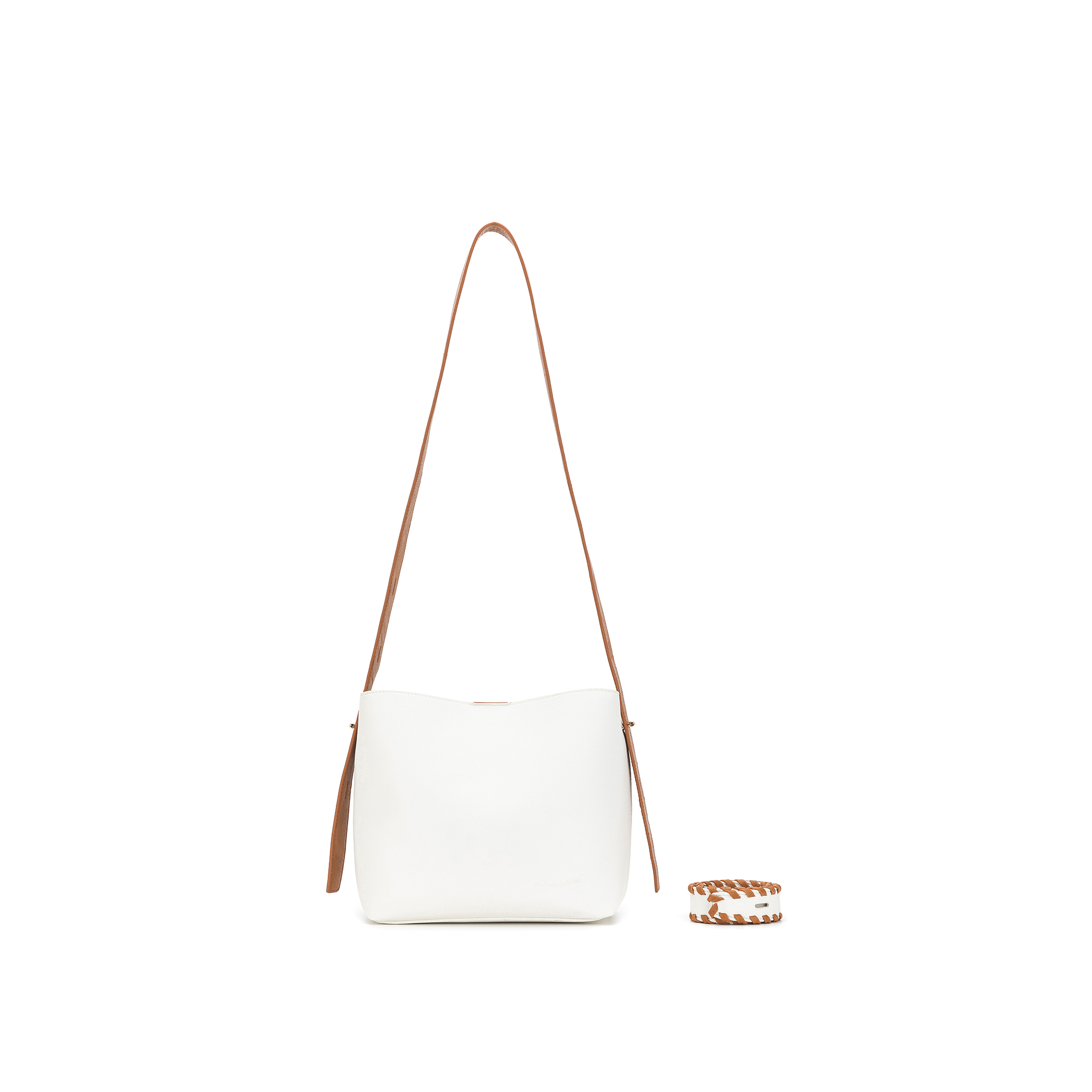 Capella White/Tan 3 Compartment Shoulder / Crossbody Bag