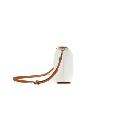 Dana White/Tan Crossbody Bag