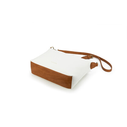Dana White/Tan Crossbody Bag
