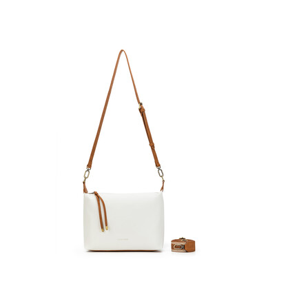 Dana White/Tan Crossbody Bag