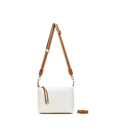 Dana White/Tan Crossbody Bag