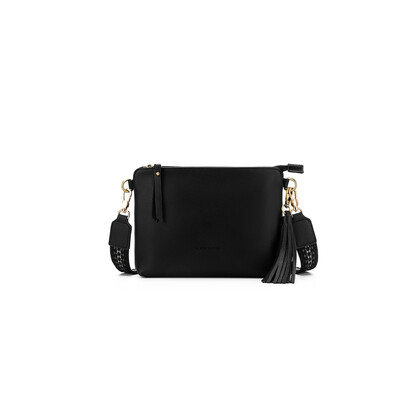 Maggie Black 3 Compartment Crossbody